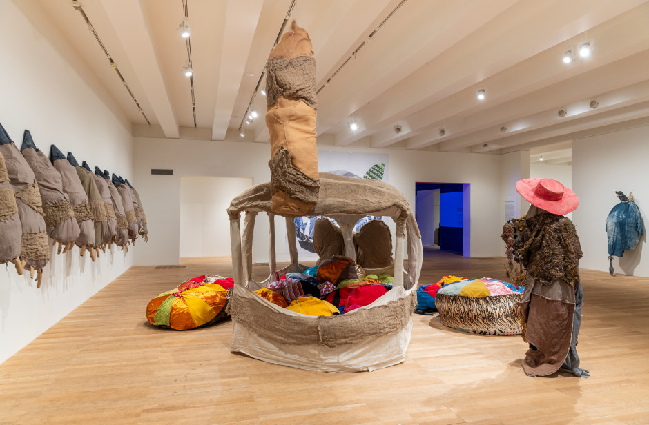 Installation view, Monster Chetwynd, A Tax Haven Run By Women as part of Performer and Participant, Tate Modern, London, 24 May 2024 - 18 May 2025  © Monster Chetwynd. Courtesy the Artist and Sadie Coles HQ, London.  Photo: © Tate / Lucy Dawkins
