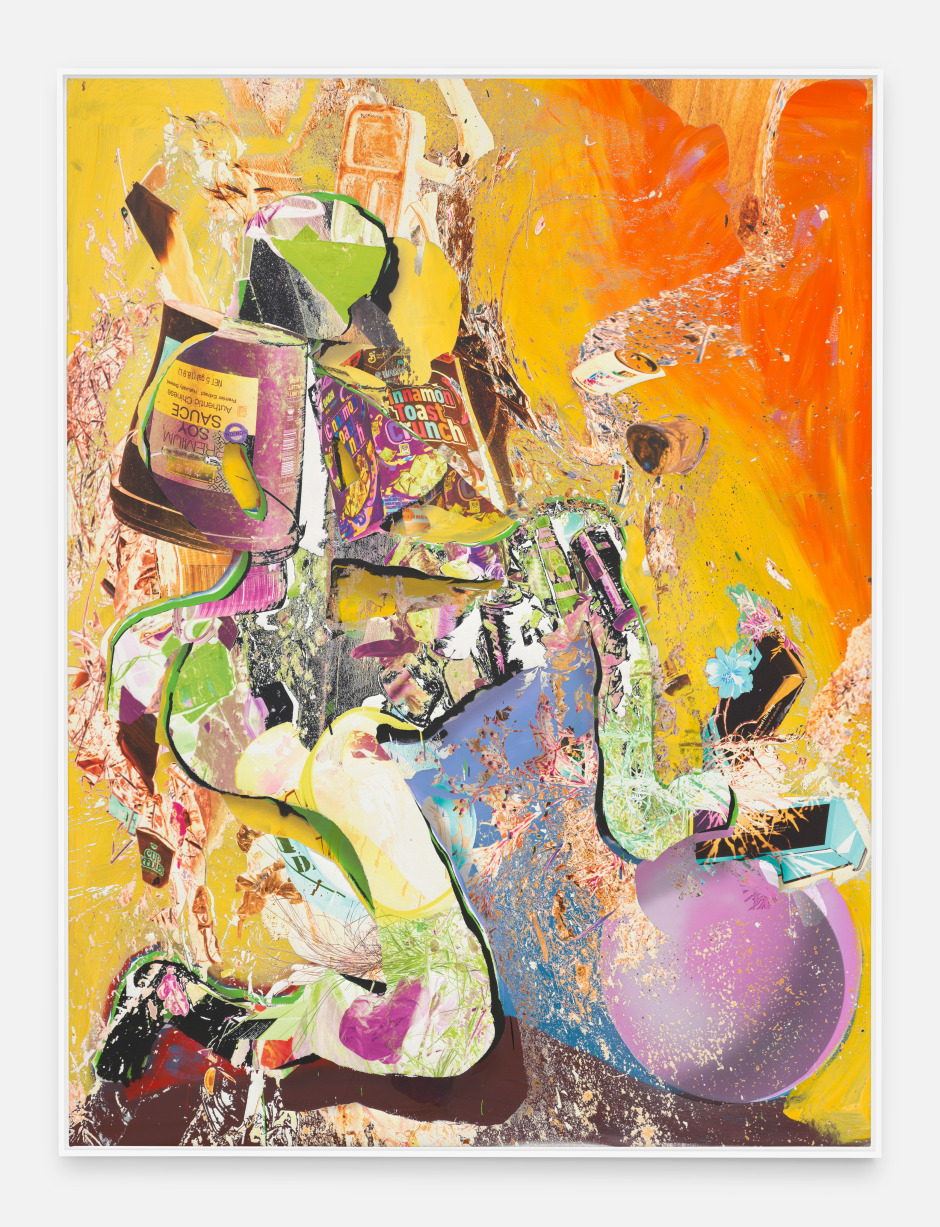 Premium Soy Sauce  2024  gesso, latex, acrylic paint, on canvas  site size: 203.6 x 152.6 x 4 cm / 80 ⅛ x 60 ⅛ x 1 ⅝ in  frame size: 207.6 x 156.8 x 8 cm / 81 . x 61 . x 3 ⅛ in