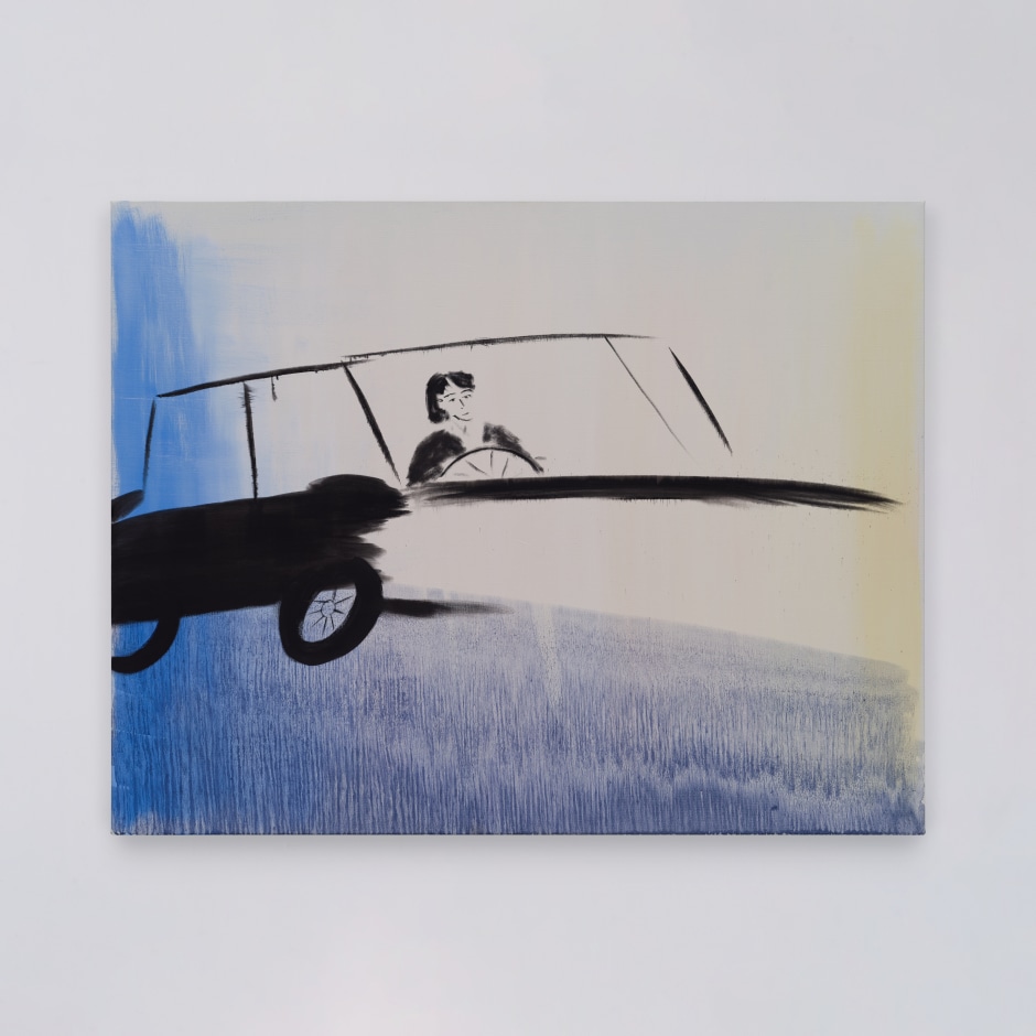Yu Nishimura  midnight sun, 2024  oil on canvas  91 x 116.8 x 2.8 cm / 35 ⅞ x 46 x 1 ⅛ in  © Yu Nishimura. Courtesy the Artist, Sadie Coles HQ, London and Crèvecoeur, Paris.  Photo: Kei Okano