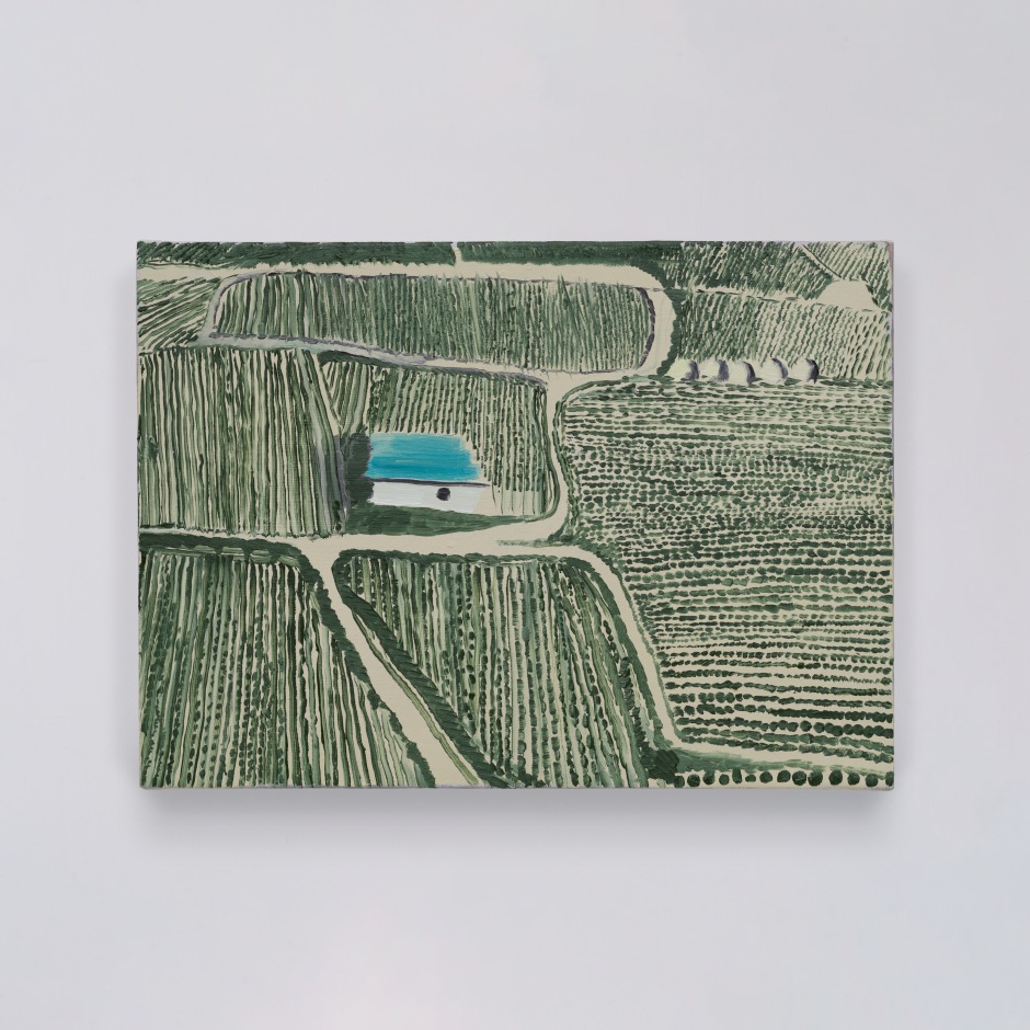 Yu Nishimura  furrow path, 2024  oil on canvas  24.4 x 33.5 x 2 cm / 9 ⅝ x 13 ¼ x ¾ in  © Yu Nishimura. Courtesy the Artist, Sadie Coles HQ, London and Crèvecoeur, Paris.  Photo: Kei Okano