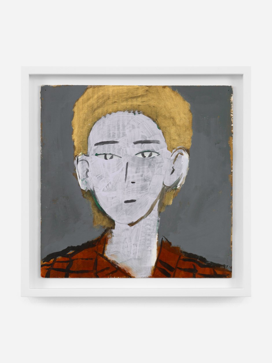 Yu Nishimura  7, 2023  Signed and dated on verso  oil on cardboard  site size: 32 x 32 x 0.5 cm / 12 ⅝ x 12 ⅝ x ¼ in frame size: 37.2 x 37.2 x 3.8 cm / 14 ⅝ x 14 ⅝ x 1 ½ in  © Yu Nishimura. Courtesy the Artist, Sadie Coles HQ, London and Crèvecoeur, Paris.  Photo: Katie Morrisson