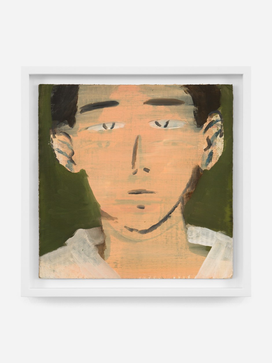 Yu Nishimura  6, 2023  Signed and dated on verso  oil on cardboard  site size: 32 x 32 x 0.5 cm / 12 ⅝ x 12 ⅝ x ¼ in frame size: 37.2 x 37.2 x 3.8 cm / 14 ⅝ x 14 ⅝ x 1 ½ in  © Yu Nishimura. Courtesy the Artist, Sadie Coles HQ, London and Crèvecoeur, Paris.  Photo: Katie Morrisson