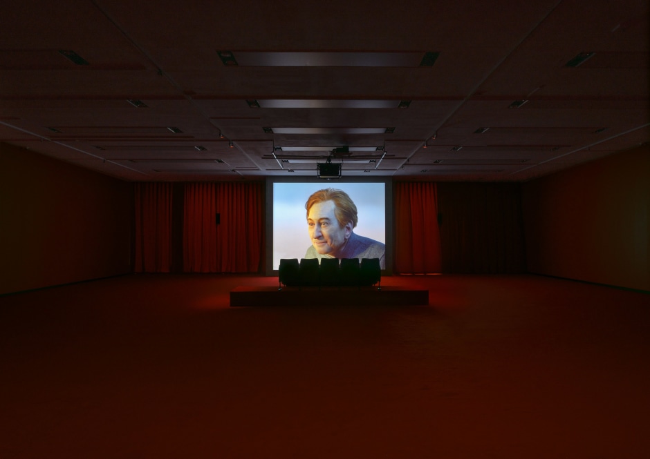 Installation view, Diego Marcon, La Gola, Kunsthalle Wien, 04 October 2024 - 02 February 2025.  © Diego Marcon. Courtesy the artist; Sadie Coles HQ, London; Galerie Buchholz, Berlin/Cologne/New York.  Photo: Iris Ranzinger