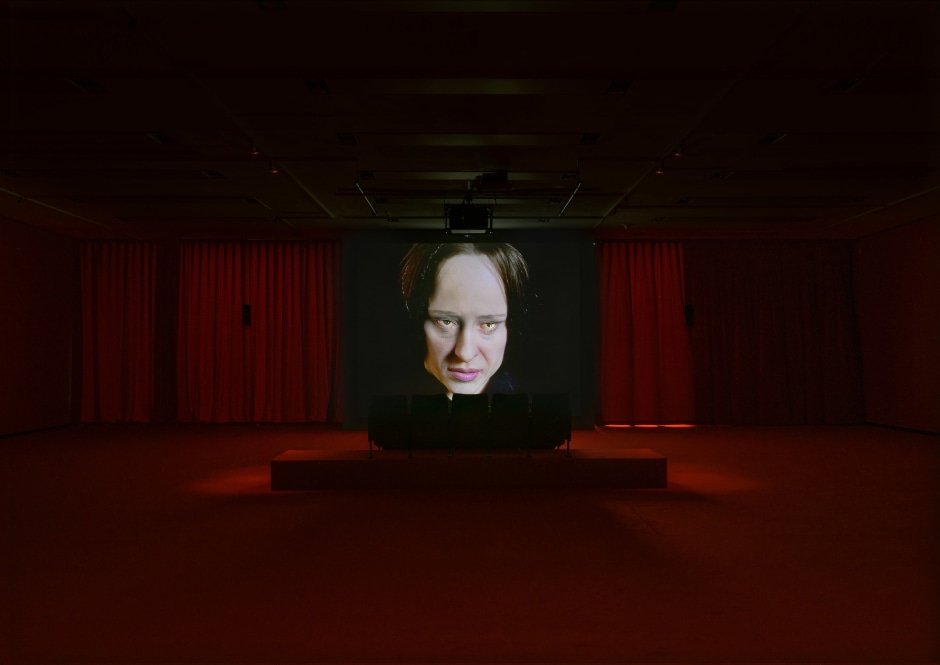 Installation view, Diego Marcon, La Gola, Kunsthalle Wien, 04 October 2024 - 02 February 2025.  © Diego Marcon. Courtesy the artist; Sadie Coles HQ, London; Galerie Buchholz, Berlin/Cologne/New York.  Photo: Iris Ranzinger