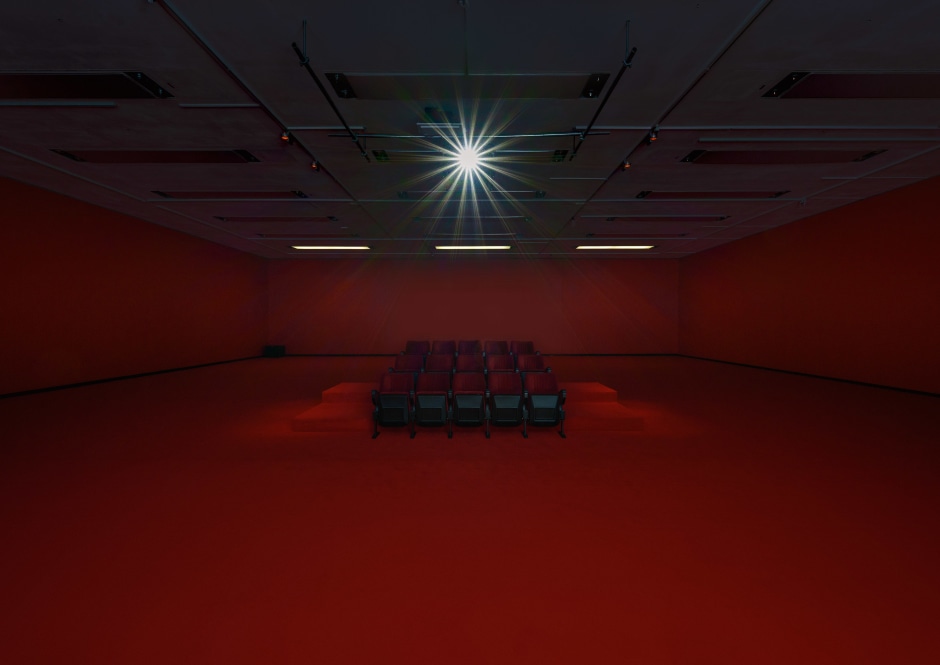 Installation view, Diego Marcon, La Gola, Kunsthalle Wien, 04 October 2024 - 02 February 2025.  © Diego Marcon. Courtesy the artist; Sadie Coles HQ, London; Galerie Buchholz, Berlin/Cologne/New York.  Photo: Iris Ranzinger