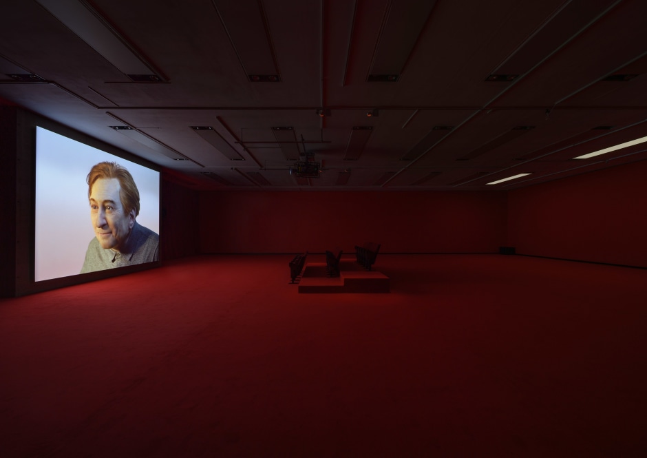Installation view, Diego Marcon, La Gola, Kunsthalle Wien, 04 October 2024 - 02 February 2025.  © Diego Marcon. Courtesy the artist; Sadie Coles HQ, London; Galerie Buchholz, Berlin/Cologne/New York.  Photo: Iris Ranzinger