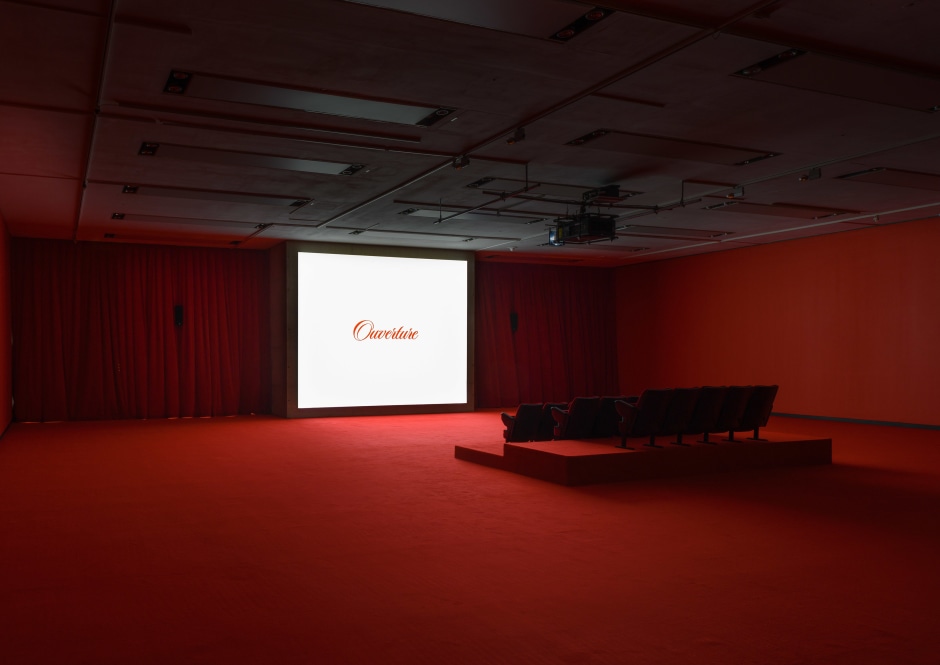 Installation view, Diego Marcon, La Gola, Kunsthalle Wien, 04 October 2024 - 02 February 2025.  © Diego Marcon. Courtesy the artist; Sadie Coles HQ, London; Galerie Buchholz, Berlin/Cologne/New York.  Photo: Iris Ranzinger