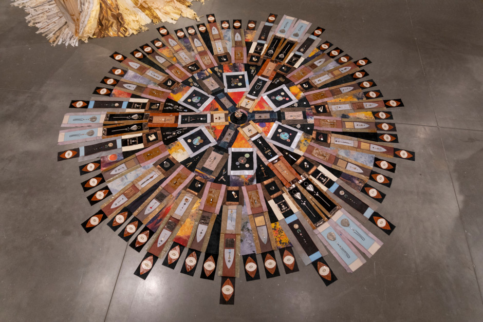 Installation view, Tau Lewis, Spirit Level, ICA Institute of Contemporary Art, Boston MA, USA, 29 August 2024 – 20 January 2025  © Tau Lewis. Courtesy of the Artist and ICA Institute of Contemporary Art, Boston.  Photo: Mel Taing