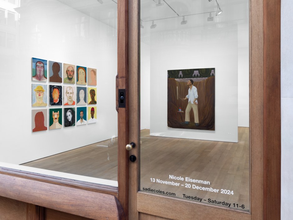 Installation view, Nicole Eisenman, Sadie Coles HQ, 8 Bury Street SW1, 13 November 2024 - 25 January 2025  © Nicole Eisenman. Courtesy of the Artist and Sadie Coles HQ, London.  Photo: Arthur Gray