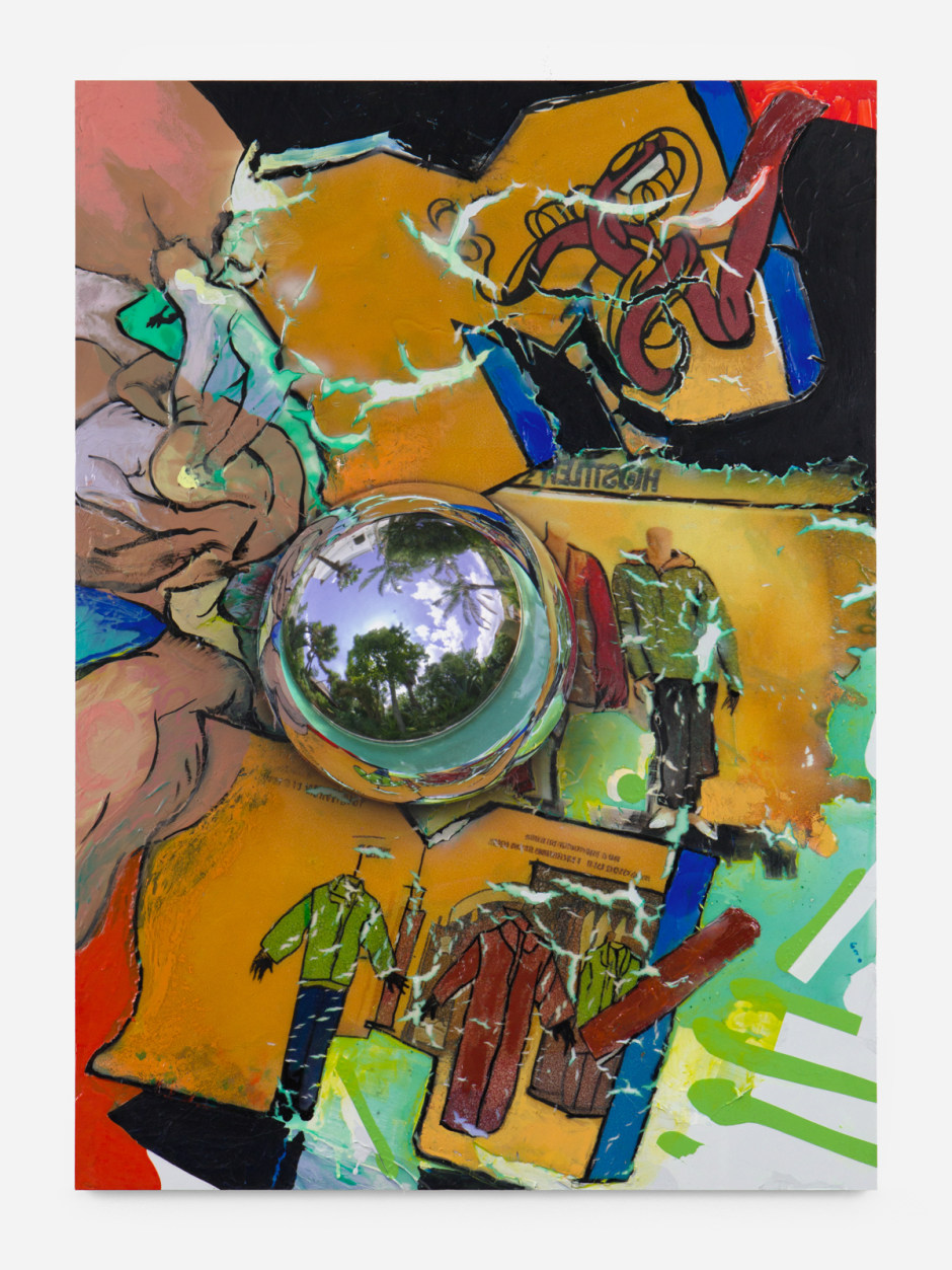 MTV HOLSTER, 2024  acrylic paint, generatively produced image transfer-printed into acrylic polymer, and UV-print on aluminium composite  118.2 x 85.5 x 2.5 cm / 46 ½ x 33 ⅝ x 1 in.