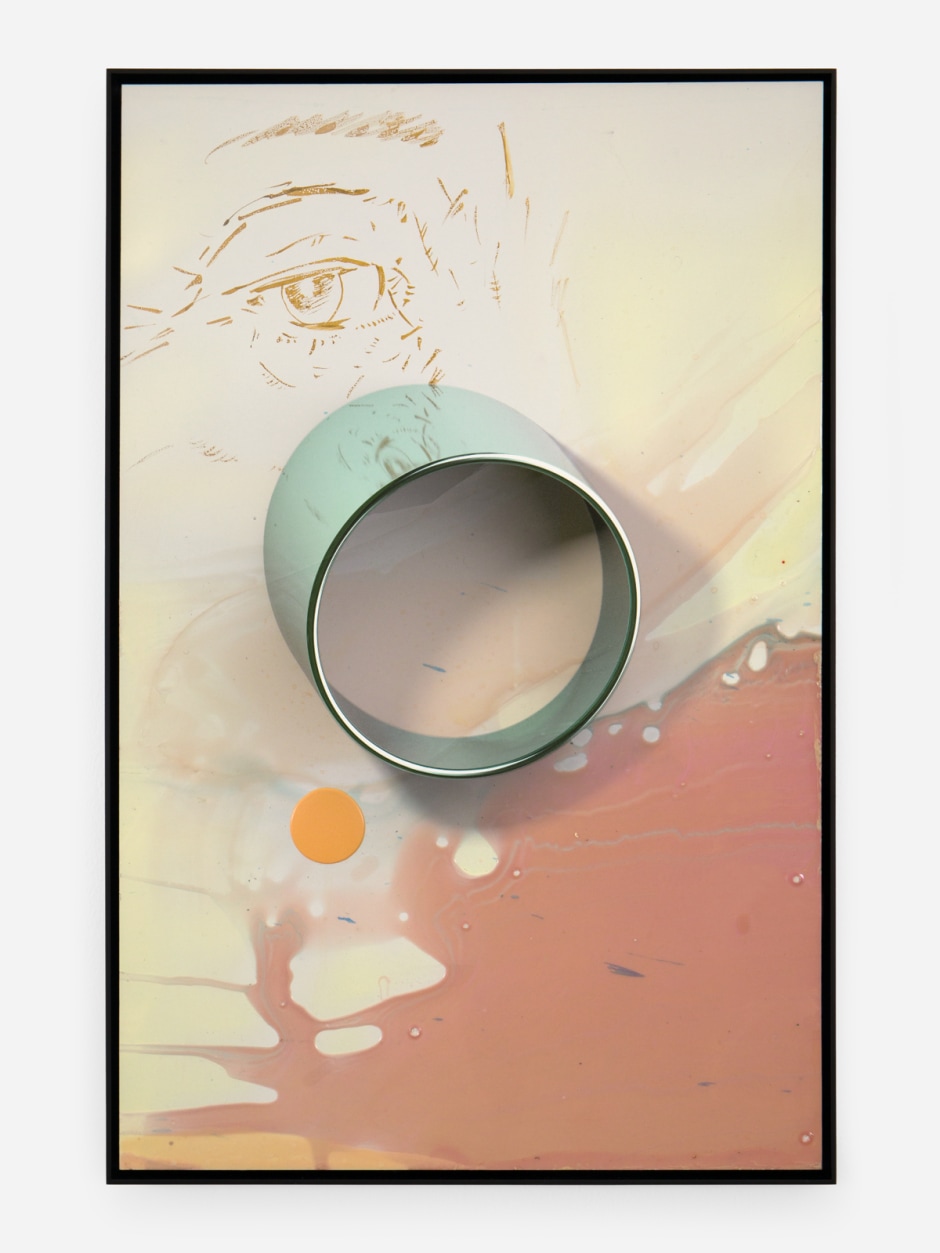 Gift of Unsight, 2024  acrylic and UV-print on aluminium composite  site size: 69 x 45.2 x 0.6 cm / 27 ⅛ x 17 ¾ x ¼ in. frame size: 70.8 x 46.8 x 3 cm / 27 ⅞ x 18 ⅜ x 1 ⅛ in