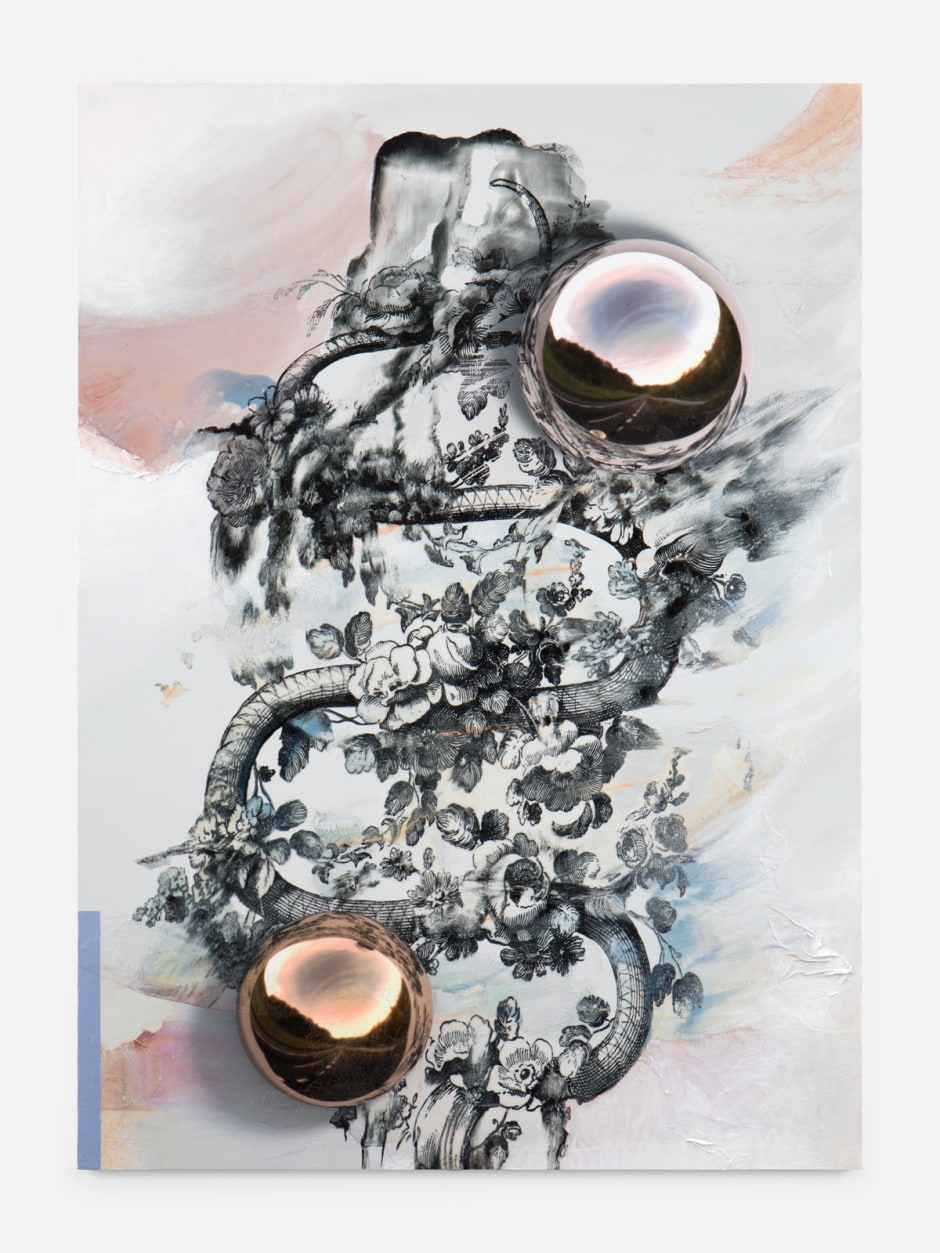 Untitled, 2024  acrylic, transfer print into acrylic polymer, and UV-print on aluminium composite  113.6 x 82 x 2.7 cm / 44 ¾ x 32 ¼ x 1 in.