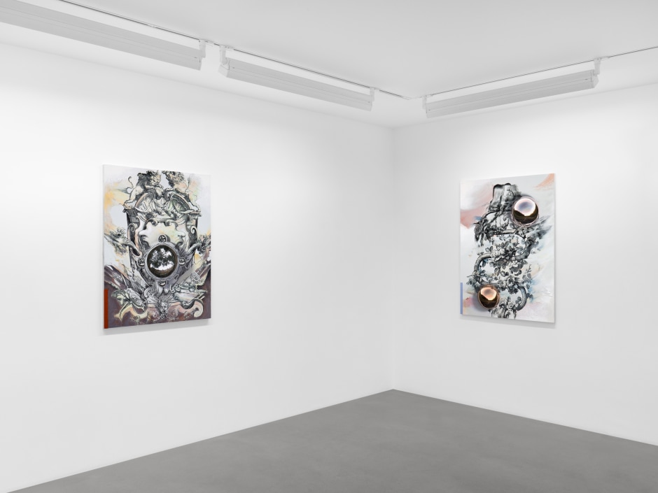 Installation view, Seth Price, Sadie Coles HQ, 1 Davies Street W1, 20 November 2024 - 08 February 2025  © Seth Price. Courtesy the Artist and Sadie Coles HQ, London.  Photo: Arthur Gray