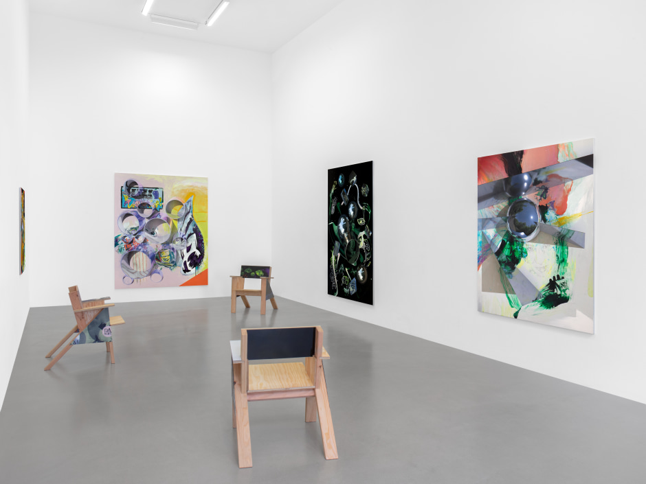 Installation view, Seth Price, Sadie Coles HQ, 1 Davies Street W1, 20 November 2024 - 08 February 2025  © Seth Price. Courtesy the Artist and Sadie Coles HQ, London.  Photo: Arthur Gray