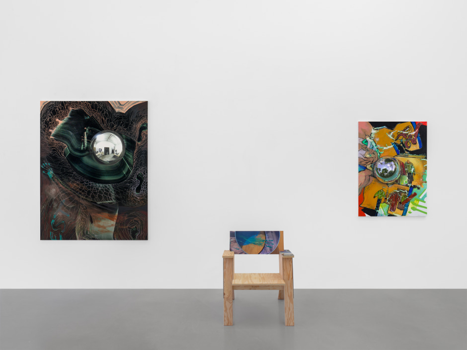 Installation view, Seth Price, Sadie Coles HQ, 1 Davies Street W1, 20 November 2024 - 08 February 2025  © Seth Price. Courtesy the Artist and Sadie Coles HQ, London.  Photo: Arthur Gray