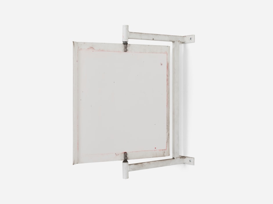 Untitled (Bild), 2024  plastic, metal, paint  47 x 42.5 x 10 cm / 18 ½ x 16 ¾ x 4 in  © Klara Liden. Courtesy of the Artist and Sadie Coles HQ, London.  Photo: Arthur Gray