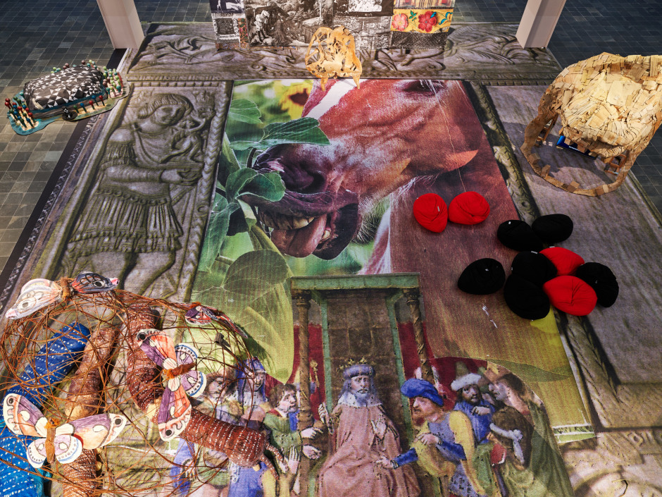Installation view, Monster Chetwynd, Moths, Bats and Velvet Worms! Moths, Bats and Heretics!, Belvedere 21, Vienna, Austria, 7 November 2024 - 9 February 2025  © Monster Chetwynd. Courtesy of the Artist and Belvedere 21, Vienna.  Photo: Johannes Stoll / Belvedere