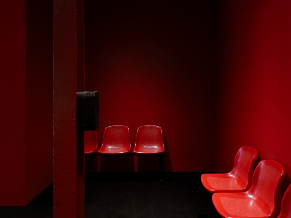 Installation view, Diego Marcon, ToonsTunes: Four Pathetic Movements, Sadie Coles HQ, The Shop, 18 January - 07 March 2025  © Diego Marcon. Courtesy of the Artist and Sadie Coles HQ, London.  Photo: Katie Morrison