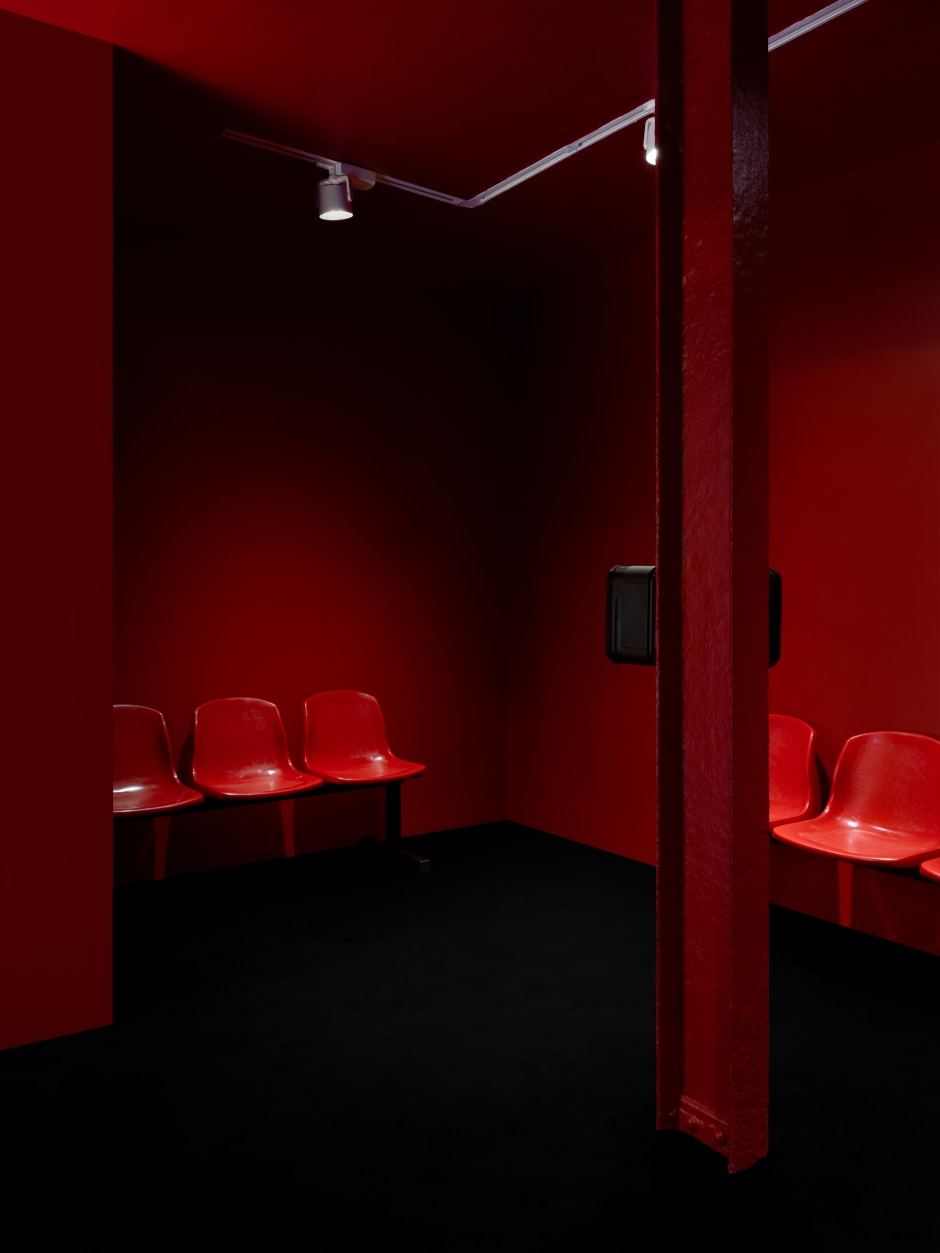 Installation view, Diego Marcon, ToonsTunes: Four Pathetic Movements, Sadie Coles HQ, The Shop, 18 January - 07 March 2025  © Diego Marcon. Courtesy of the Artist and Sadie Coles HQ, London.  Photo: Katie Morrison