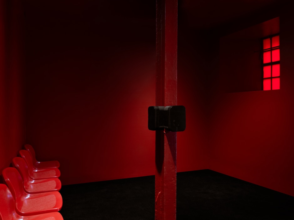 Installation view, Diego Marcon, ToonsTunes: Four Pathetic Movements, Sadie Coles HQ, The Shop, 18 January - 07 March 2025  © Diego Marcon. Courtesy of the Artist and Sadie Coles HQ, London.  Photo: Katie Morrison