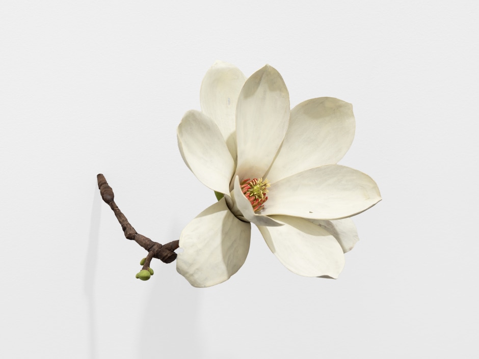 Magnolia, 2024  painted on wood  15 x 13 x 13 cm / 5 ⅞ x 5 ⅛ x 5 ⅛ in  © Suda Yoshihiro. Courtesy of the Artist and Sadie Coles HQ, London.  Photo: Arthur Gray