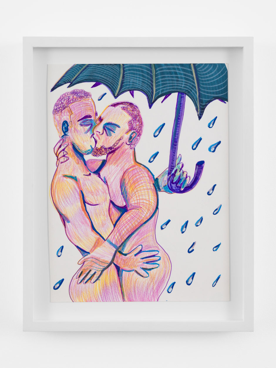 Especially Those Summer Rains, 2025  colour pencil and marker on paper  Site size: 30.5 x 22.9 cm / 12 x 9 in. Frame size: 37 x 29.5 x 4 cm / 14 ⅝ x 11 ⅝ x 1 ⅝ in.