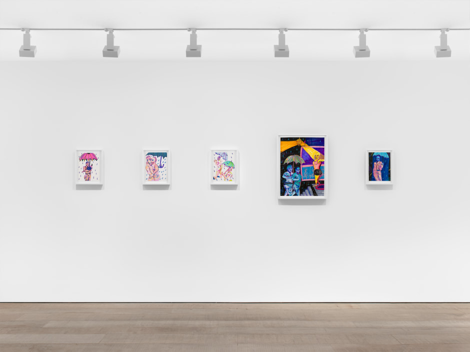 Installation view, Jonathan Lyndon Chase, Downpour, Sadie Coles HQ, 8 Bury Street, London, SW1, 08 April - 24 May 2025  © Jonathan Lyndon Chase. Courtesy of the Artist and Sadie Coles HQ, London  Photo: Arthur Gray