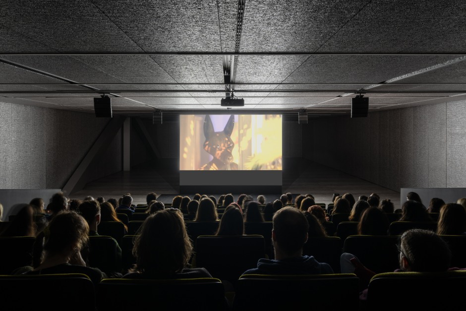 Installation view, Meriem Bennani, For My Best Family, Fondazione Prada, Milan, 31 October 2024 - 24 February 2025  © Miriem Bennani. Courtesy the Artist and Fondazione Prada, Milan.  Photo: Delfino Sisto Legnani – DSL Studio