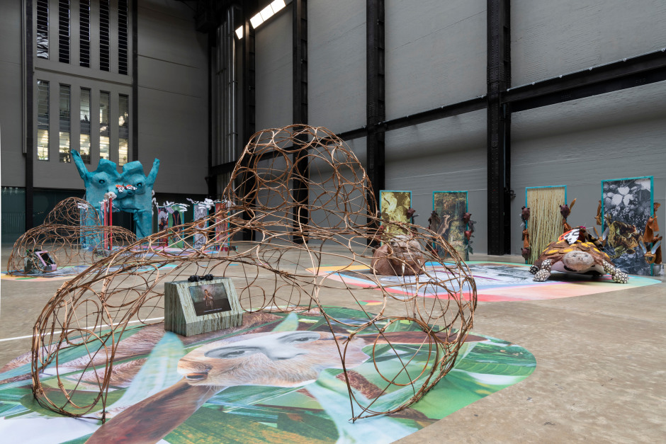 Installation view, Monster Chetwynd, UNIQLO Tate Play: Monster Chetwynd, Thunder, Crackle and Magic, 19 July – 25 August 2025  © Monster Chetwynd. Courtesy the Artist, Sadie Coles HQ, London and Tate Modern London.  Photo: Tate Photography (Lucy Dawkins)