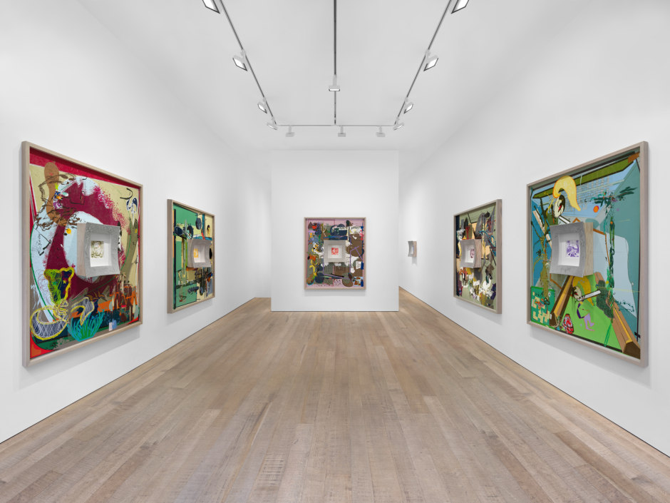 Installation view, Helen Marten, Treatise of a Coat, 8 Bury Street SW1Y, 07 October - 15 November 2025  © Helen Marten. Courtesy the Artist and Sadie Coles HQ, London.  Photo: Katie Morrison