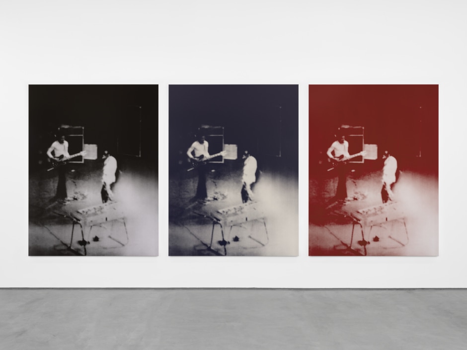 Sauron Unit, 2025  triptych, silk screen on canvas  213.4 x 161.5 cm / 84 x 63 ⅝