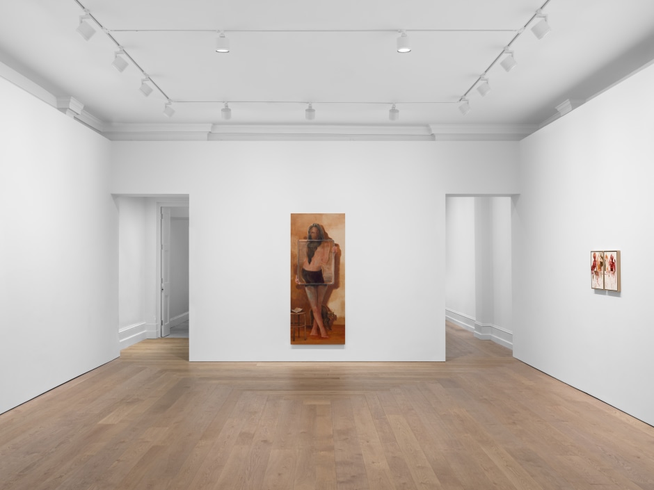 Installation view, Lisa Brice, Keep Your Powder Dry, Sadie Coles HQ, 17 Savile Row, London, 15 October - 20 December 2025  © Lisa Brice. Courtesy the Artist and Sadie Coles HQ, London.  Photo: Katie Morrison