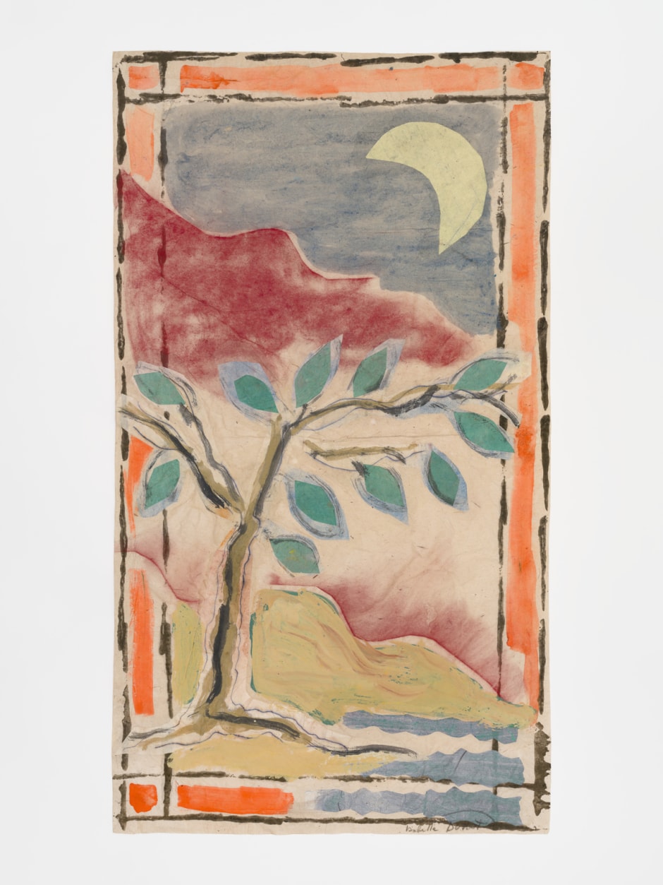 Bella Terra 2023  China ink, pigments and collage on paper  78.5 x 44 cm / 30 ⅞ x 17 ⅜ in