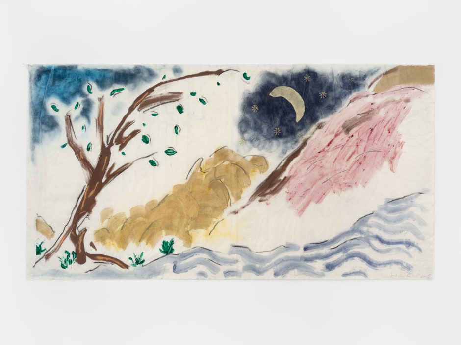 Bella Terra 2021  pigments, pencil and collage on paper  site size: 76 x 143 cm / 29 ⅞ x 56 ¼ in frame size: 87.6 x 154.4 x 6 cm / 34 ½ x 60 ¾ x 2 ⅜ in