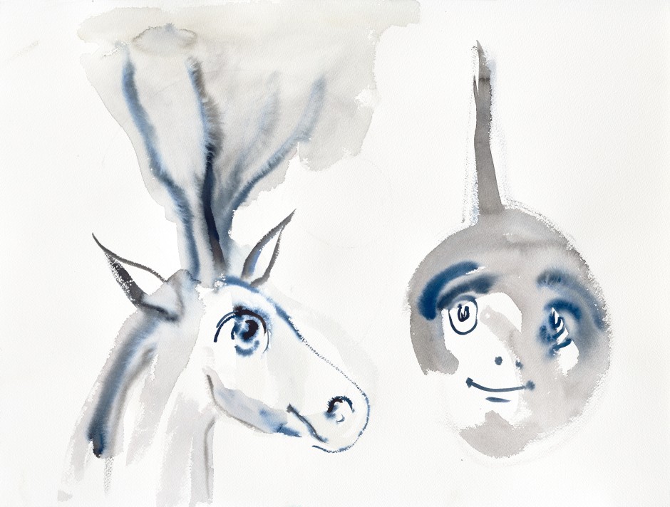 Horse with a bubble, 2020  watercolour on paper  46 × 61 cm  18.1 × 24 in