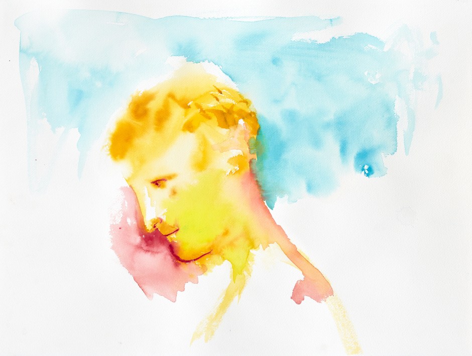 Yellow Face, 2020  watercolour on paper  46 × 61 cm  18.1 × 24 in