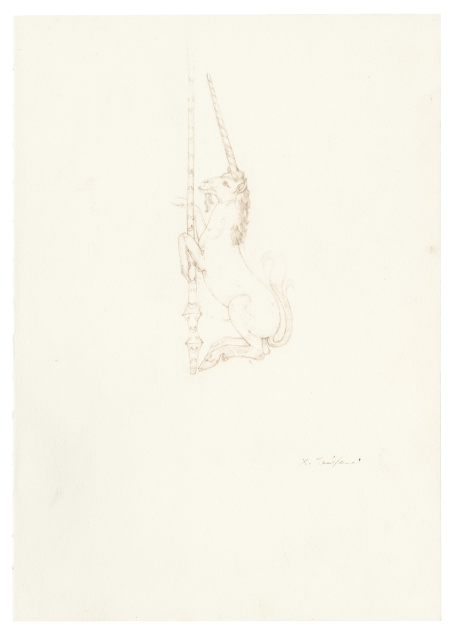 Small licorne, 2015  colour pencil on paper  site size: 29.6 x 21 cm / 11 ⅝ x 8 ¼ in