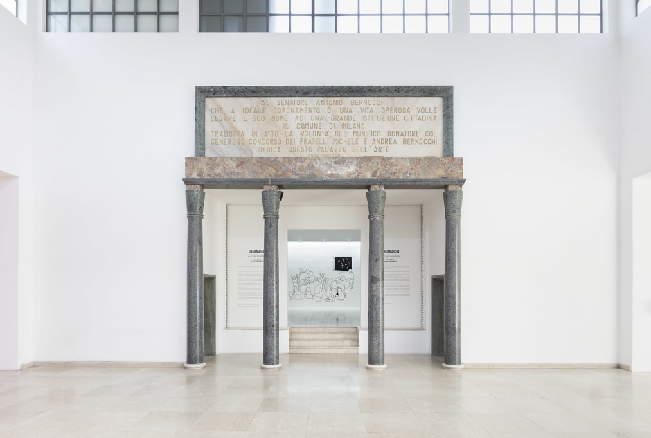 Installation view, Diego Marcon, La miserabile, La Triennale di Milano, Milano, Italy, 17 April - 22 April 2022  © Diego Marcon. Courtesy the artist and Sadie Coles HQ, London.  Photo: Andrea Rossetti