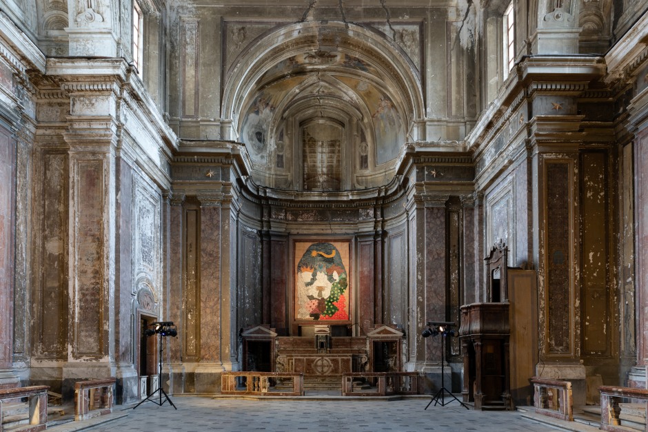 Installation view, Isabella Ducrot, Il Miracoloso, San Giuseppe delle Scalze a Pontecorvo, Naples, Italy, 04 - 30 December 2021