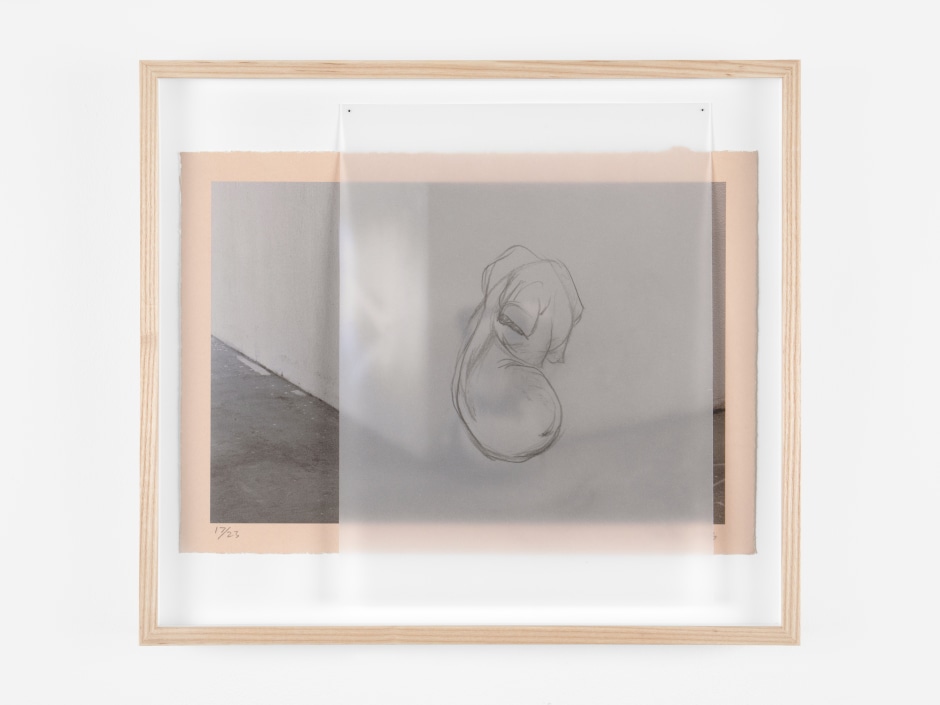 Yu Ji  Untitled  2023  silkscreen printing, pencil on tracing paper  site size: 36.5 x 42 cm / 14 ⅜ x 16 ½ in  frame size: 42.2 x 47.2 x 3.8 cm / 16 ⅝ x 18 ⅝ x 1 ½ in