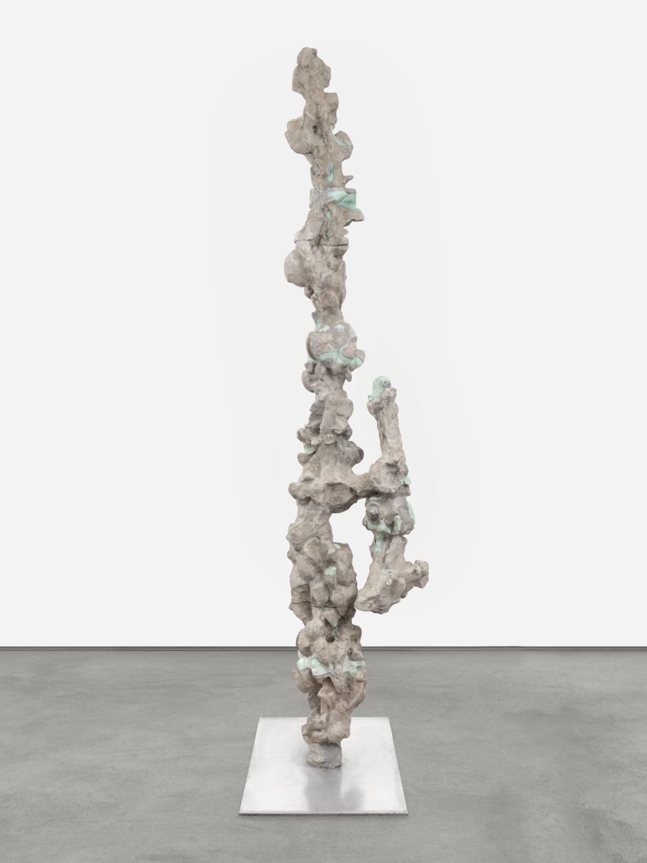 Yu Ji  Column No.4 - 2  2023  concrete, soap, stainless steel  225.5 x 50 x 50 cm / 88 ¾ x 19 ¾ x 19 ¾ in