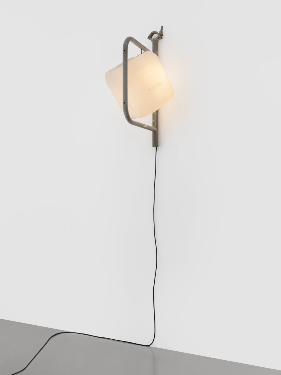 Klara Liden  Sconce Leipzig, 2024  metal, plastic, wiring  75 x 50 x 32 cm / 29 ½ x 19 ¾ x 12 ⅝ in  © Klara Liden. Courtesy the Artist and Sadie Coles HQ, London.  Photo: Katie Morrison