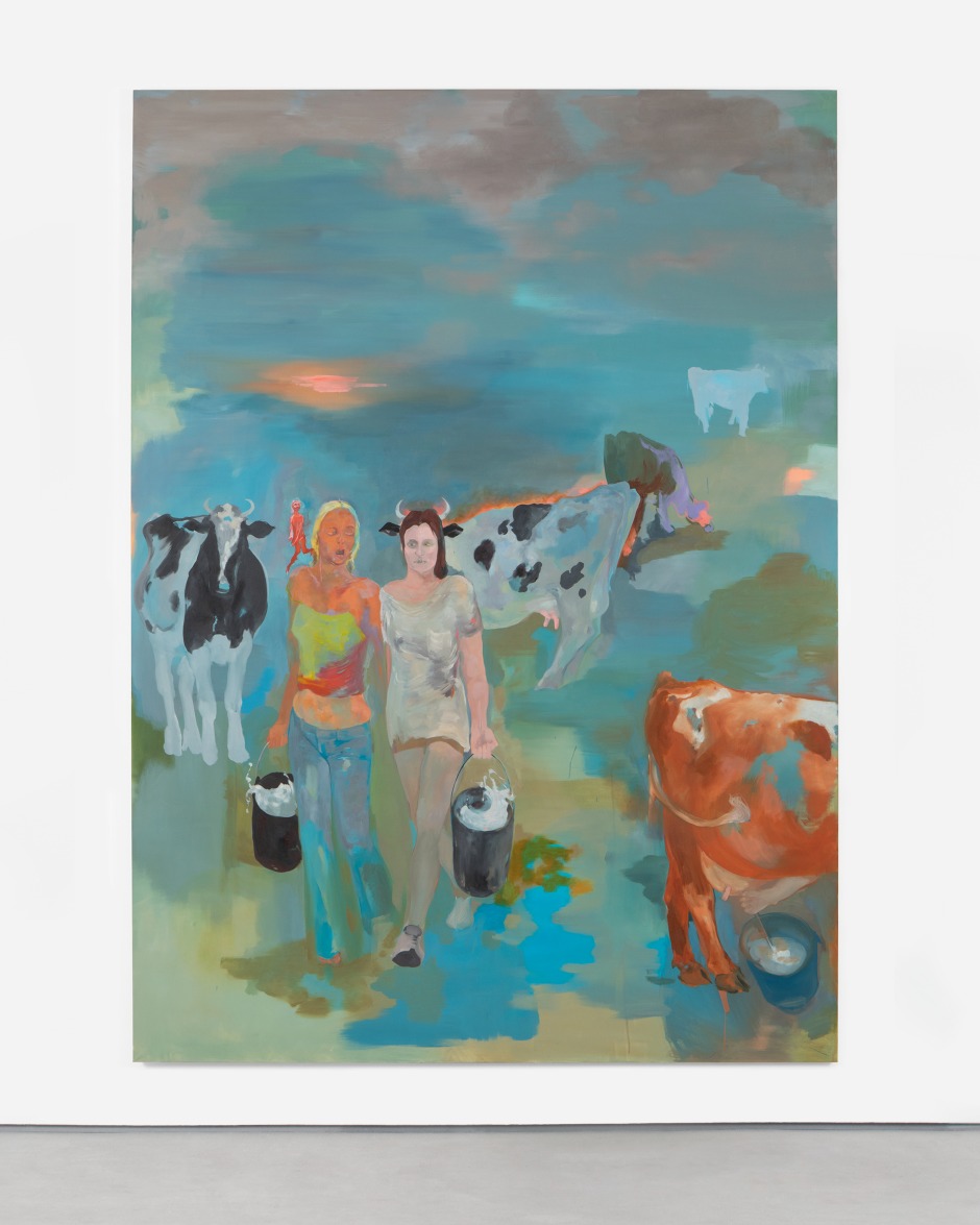 Milk Maids (Girl with an Immovable Brown Eye), 2022 signed and dated on verso oil on canvas 300 x 220 x 3 cm / 118 ⅛ x 86 ⅝ x 1 ⅛ in