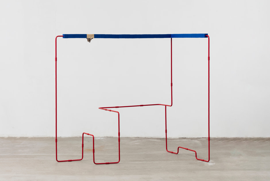 Game and The Importance of The Joints, 2020  Copper, wood, stainless steel, paint  118 x 88 x 112cm