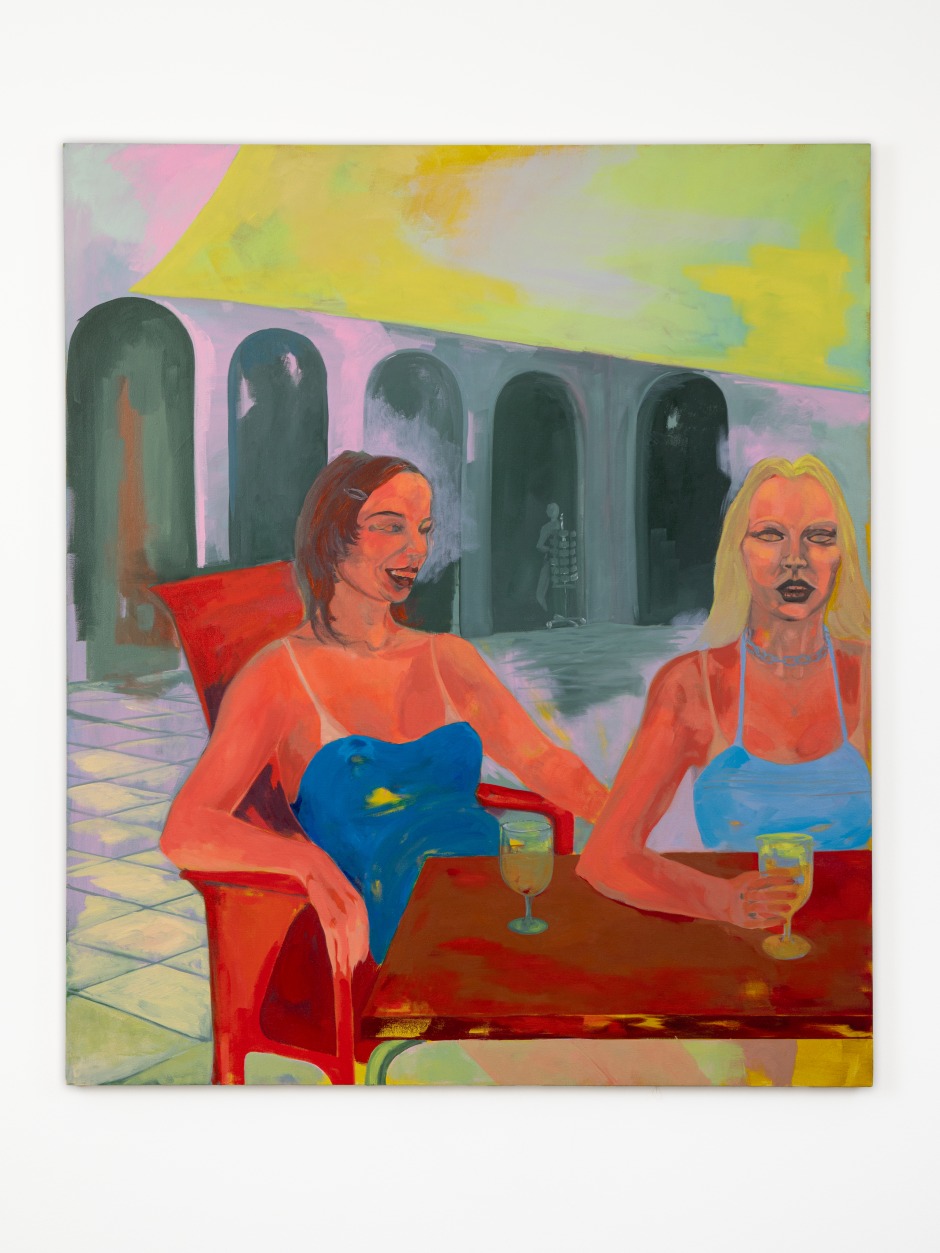 Tal para Cual (Two of a Kind), 2024  oil on canvas  142.5 x 122 x 3.5 cm / 56 1/8 x 48 x 1 3/8 in.  © Georgia Gardner Gray. Courtesy of the Artist and Sadie Coles HQ, London.  Photo: Robert Glowacki