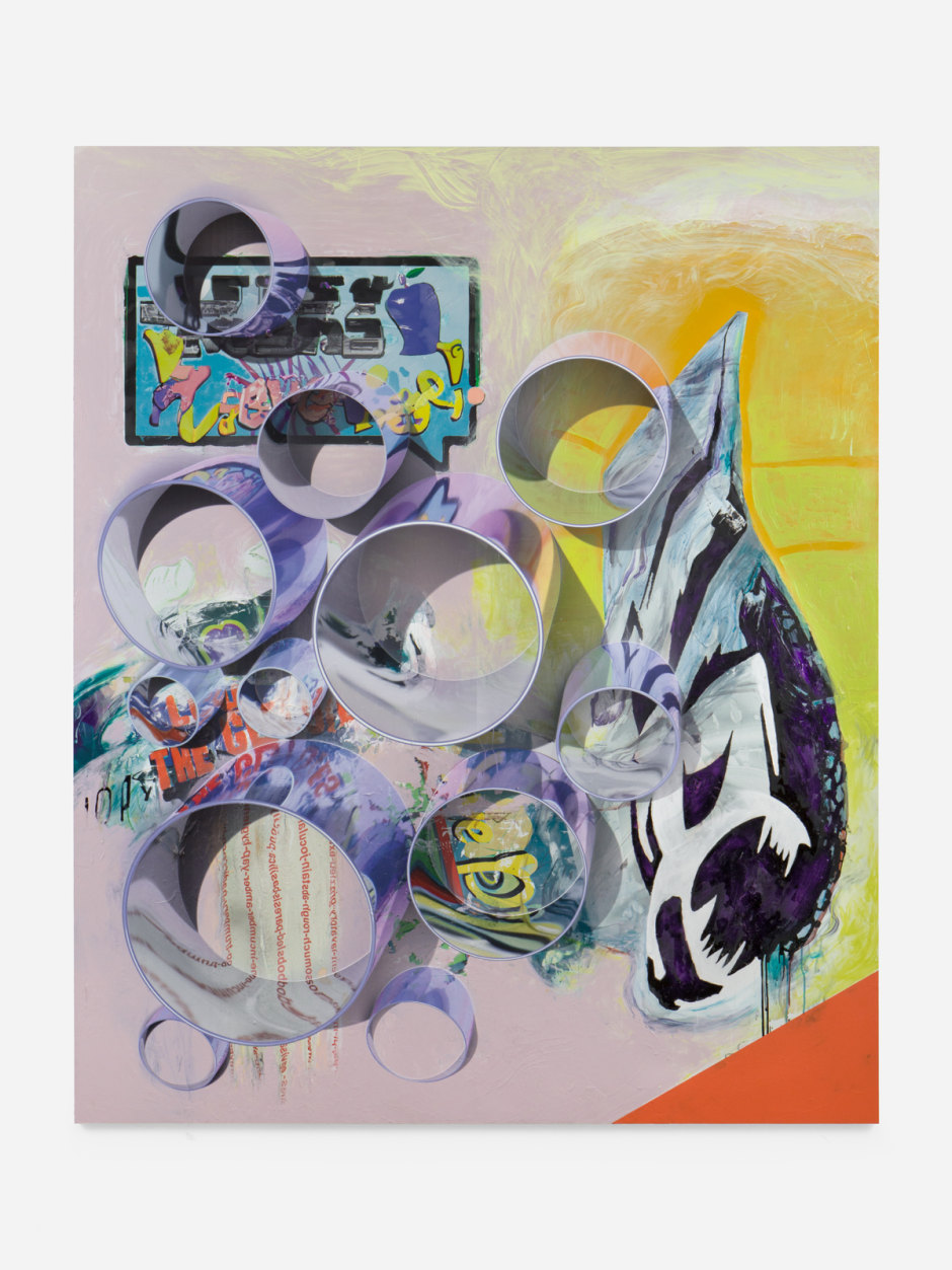 Ambient Grunge, 2024  acrylic, generatively produced image transfer-printed into acrylic polymer and UV-print on aluminium composite  239.7 x 197.5 x 2.5 cm / 94 ⅜ x 77 ¾ x 1 in