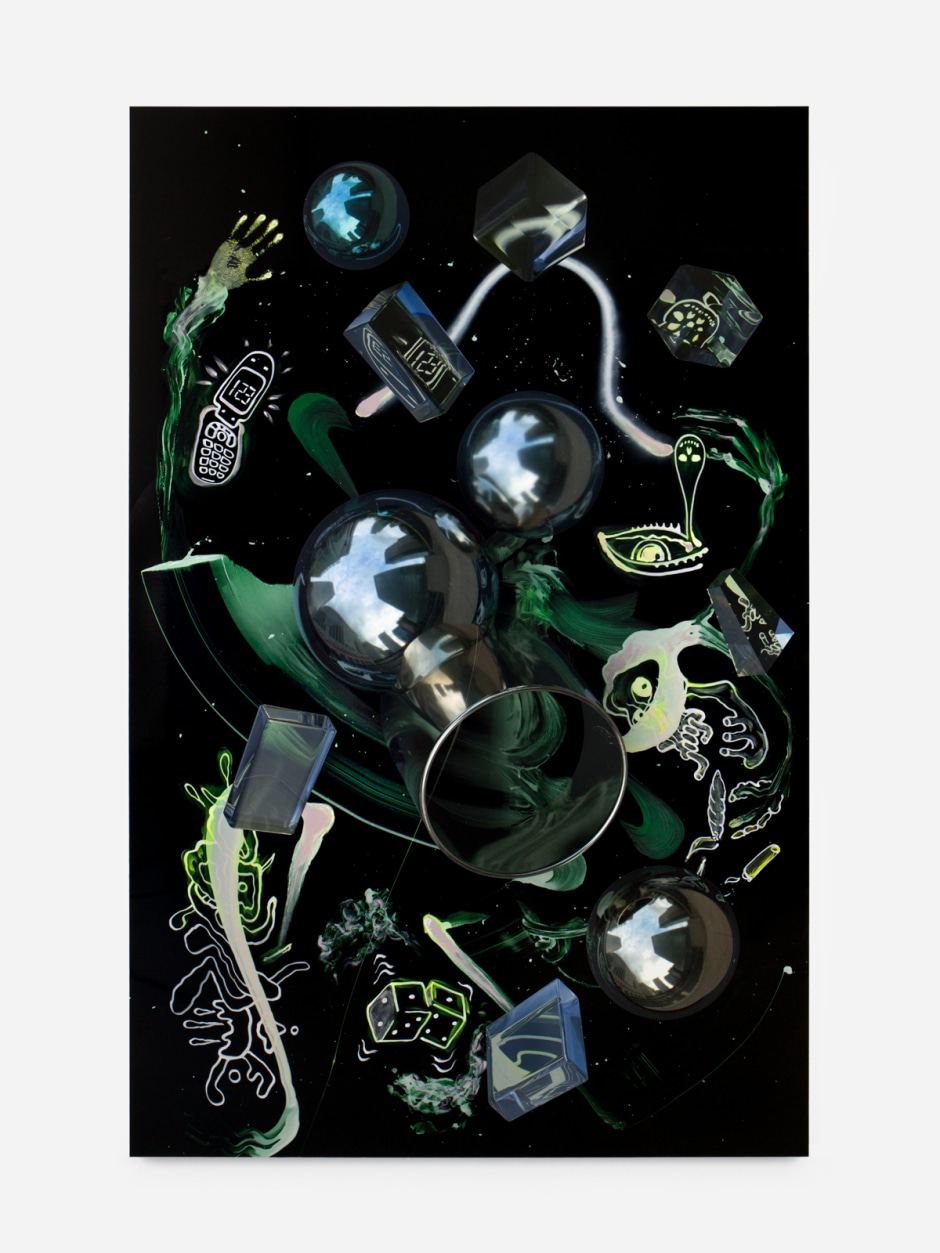 Do You Like to Party?, 2024  acrylic and enamel paint and UV-print on aluminium composite  234.6 x 151.7 x 2.5 cm / 92 ⅜ x 59 ¾ x 1 in.