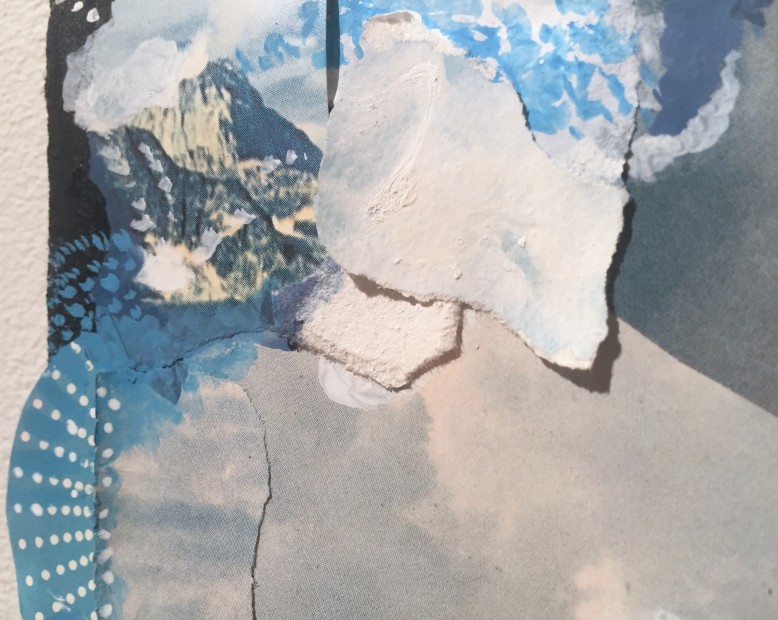 Sally Gil, Large Pointed Cloud (detail), 2015, collage and paint on paper, 16 x 11 in.