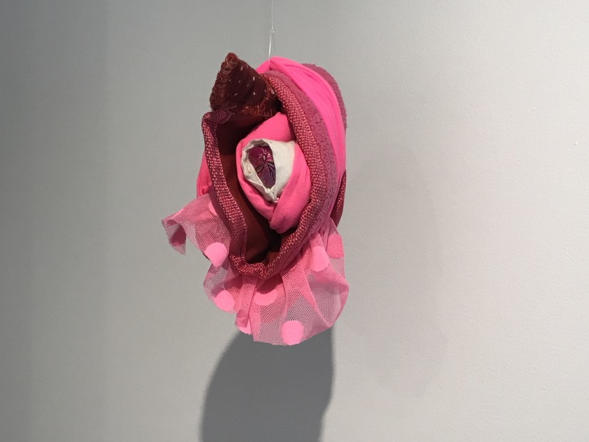 Melora Griffis, pussy bundle, 2015, mixed fiber and thread, 7.5 x 6 x 3.5 in.