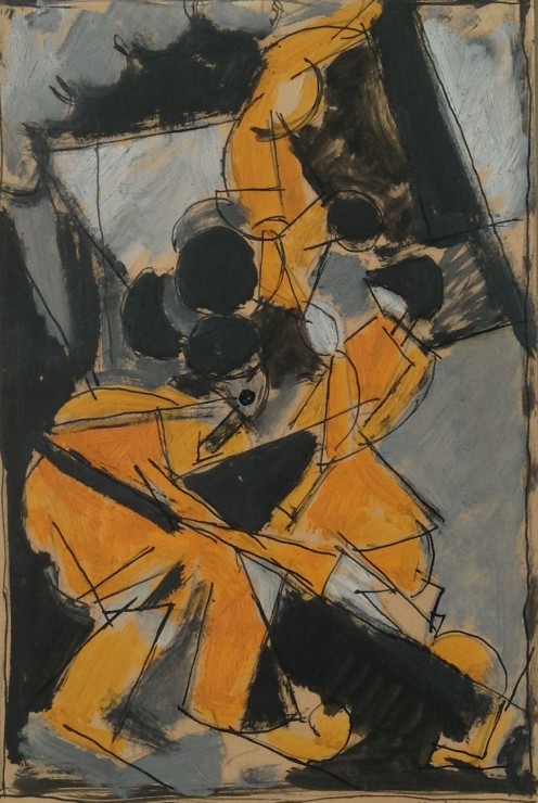 <span class="artist"><strong>Albert Gleizes</strong></span>, <span class="title"><em>Composition avec trois personnages: les acrobates</em>, 1916</span>